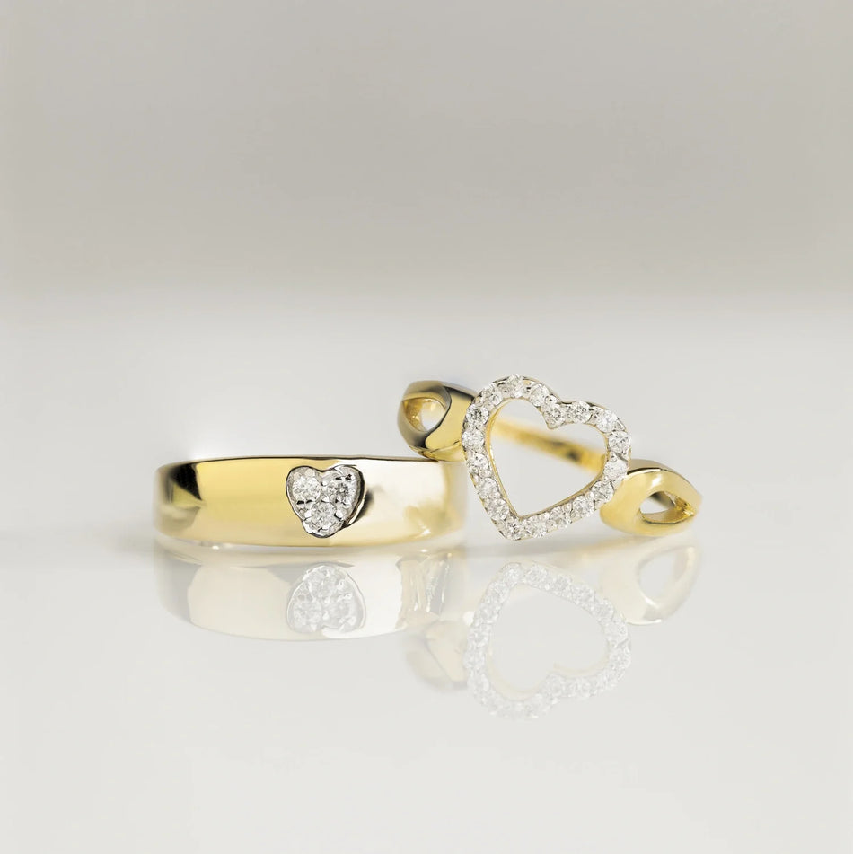 Gold Rings with Zirconia