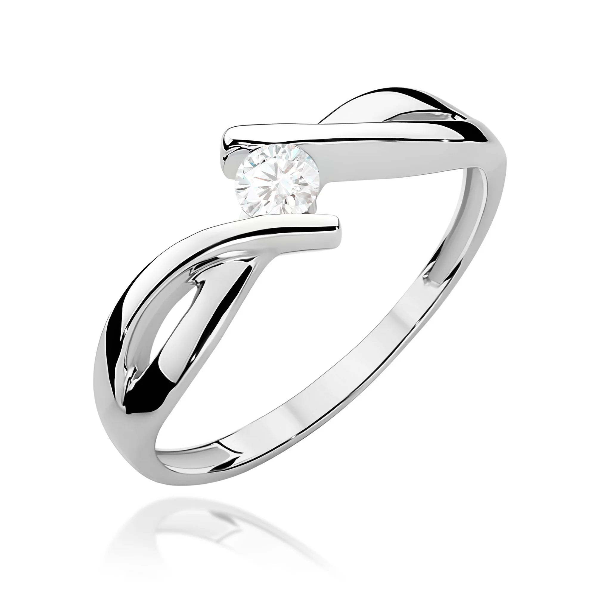 14k (585) White Gold Ring | 0.08ct Diamond | GREMARI Jewelry
