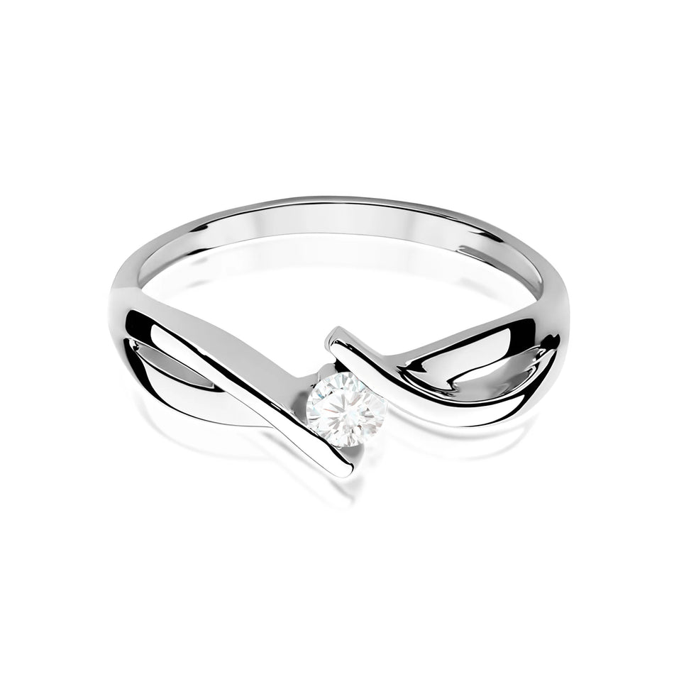 14k (585) White Gold Ring | 0.08ct Diamond | GREMARI Jewelry
