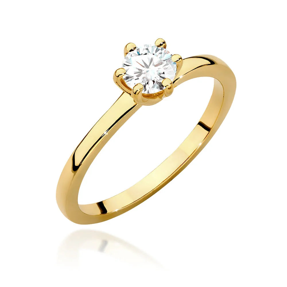 Prsteň zo žltého zlata 14k(585) s diamantom 0,50 ct. Perfektný ako darček.