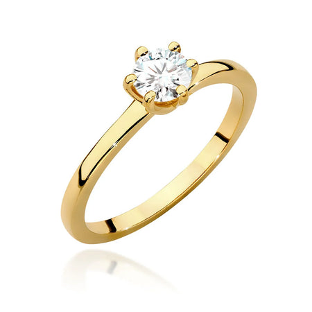 Gold 14k(585) ring with 0,50ct diamond. Perfect for a gift.