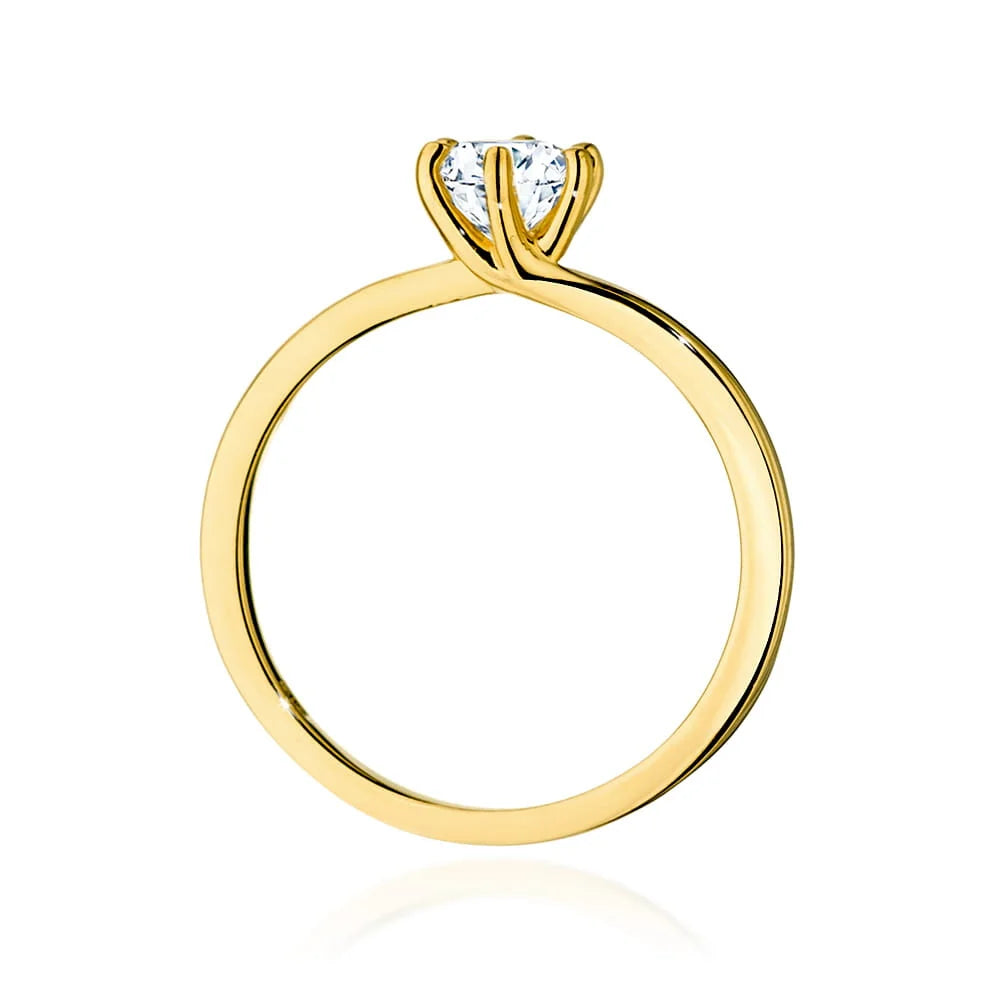 Prsteň zo žltého zlata 14k(585) s diamantom 0,50 ct. Perfektný ako darček.