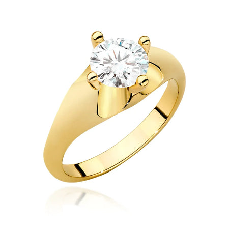 Prsteň zo žltého zlata 14k(585) s diamantom 1,00 ct. Perfektný ako darček.