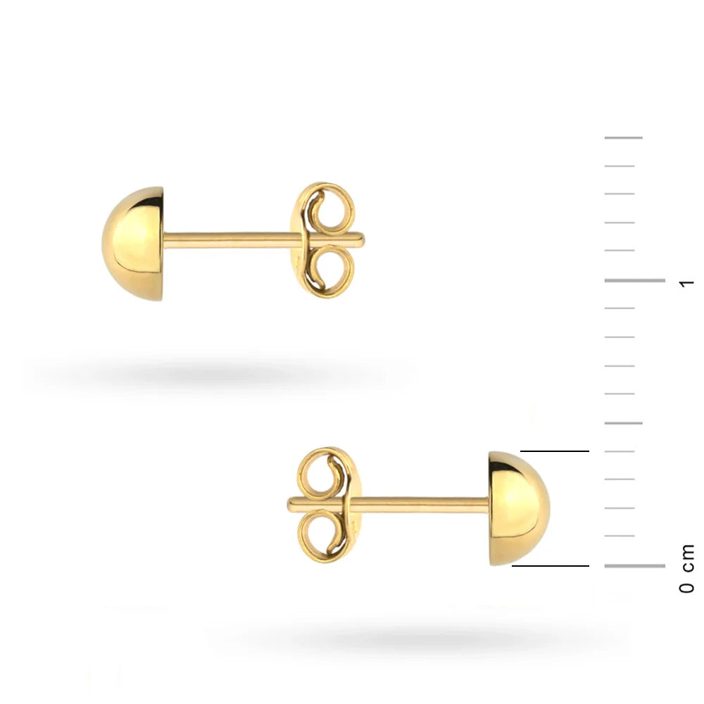 14k Gold (585) Stud Earrings | Half-Bead Design | Classic Jewelry Gift