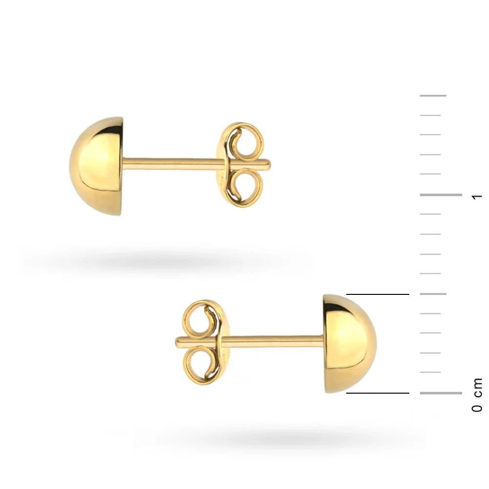 14k Gold (585) Stud Earrings | Half-Bead Design | Classic Jewelry Gift