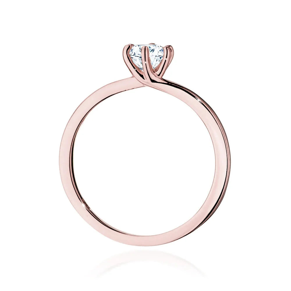 Rose Gold 14k(585) ring with 0,40ct diamond. Perfect for a gift.