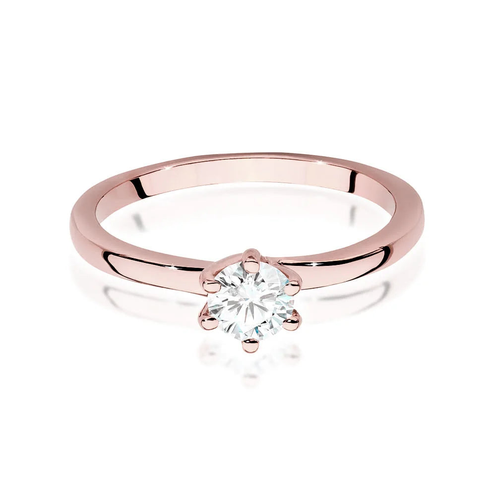 Rose Gold 14k(585) ring with 0,40ct diamond. Perfect for a gift.