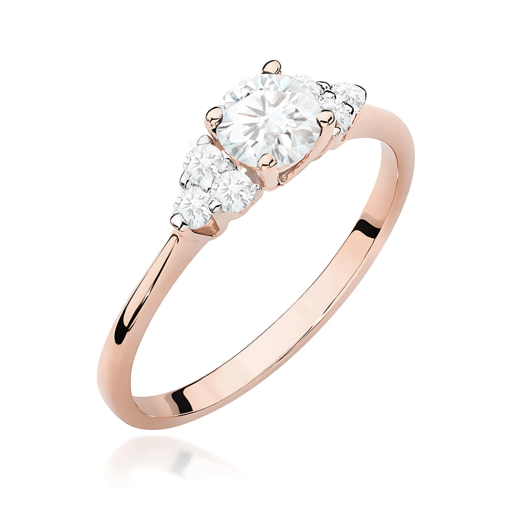 14k Rose Gold (585) Ring | 0.50ct & 0.18ct Lab Diamonds | Jewelry Gift