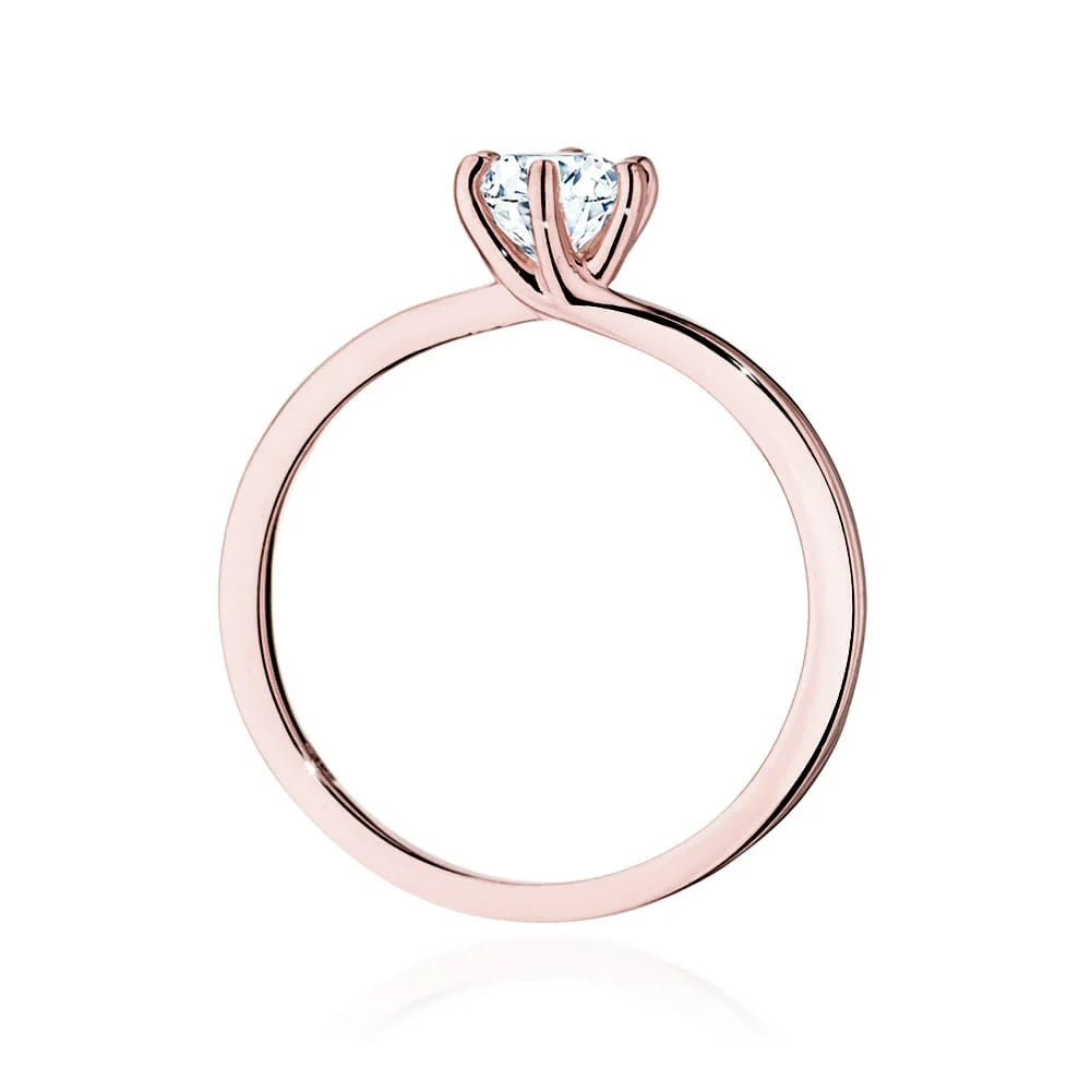 Rose Gold 14k(585) ring with 0,50ct diamond. Perfect for a gift.