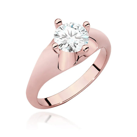 Prsteň z ružového zlata 14k(585) s diamantem 1,00 ct. Perfektný ako darček.