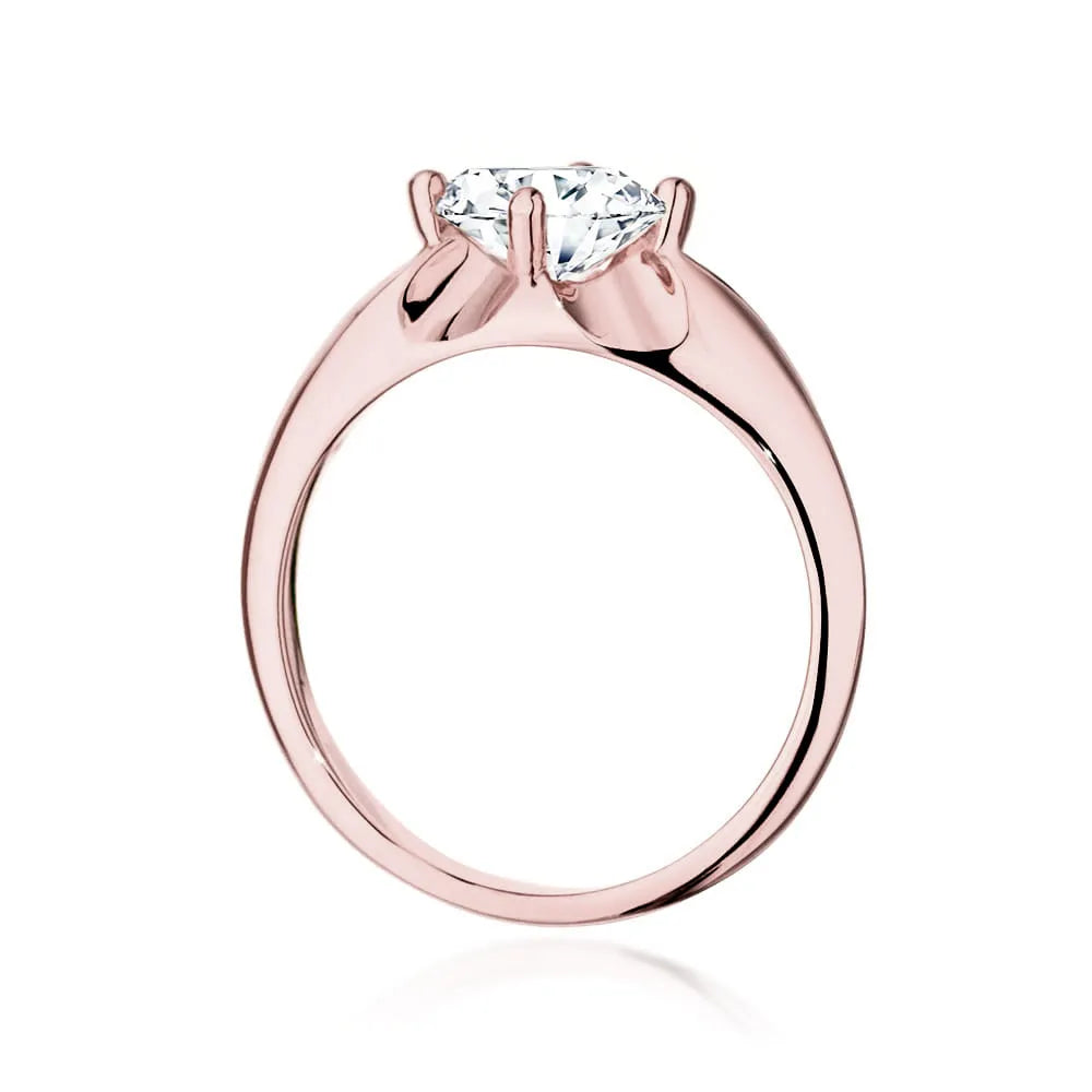 Prsteň z ružového zlata 14k(585) s diamantem 1,00 ct. Perfektný ako darček.