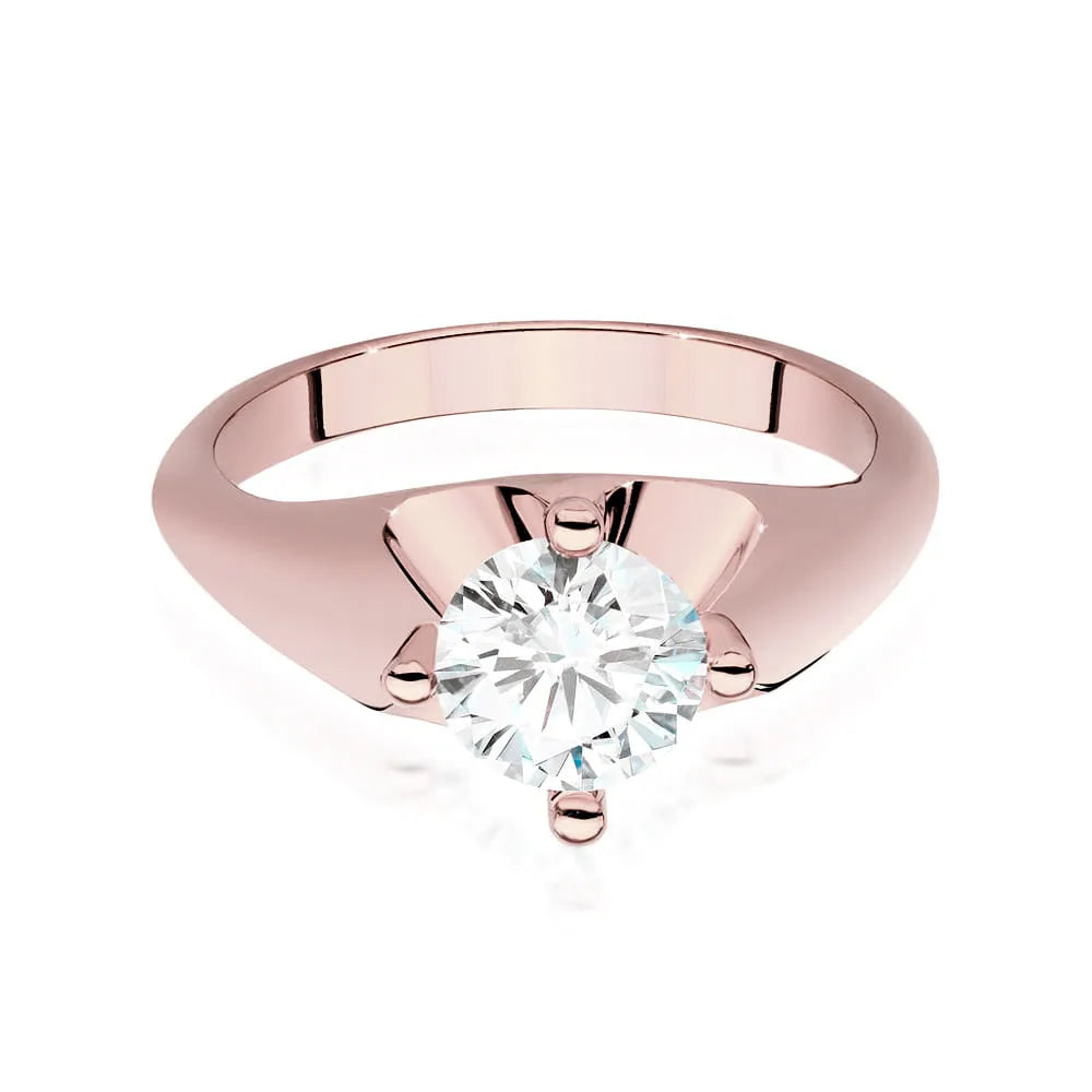 Prsteň z ružového zlata 14k(585) s diamantem 1,00 ct. Perfektný ako darček.