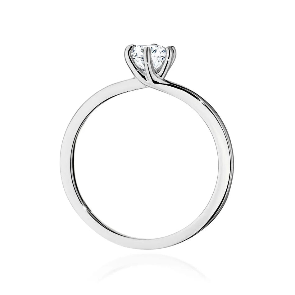 Prsteň z bieleho zlata 14k(585) s diamantom 0,40 ct. Perfektný ako darček.