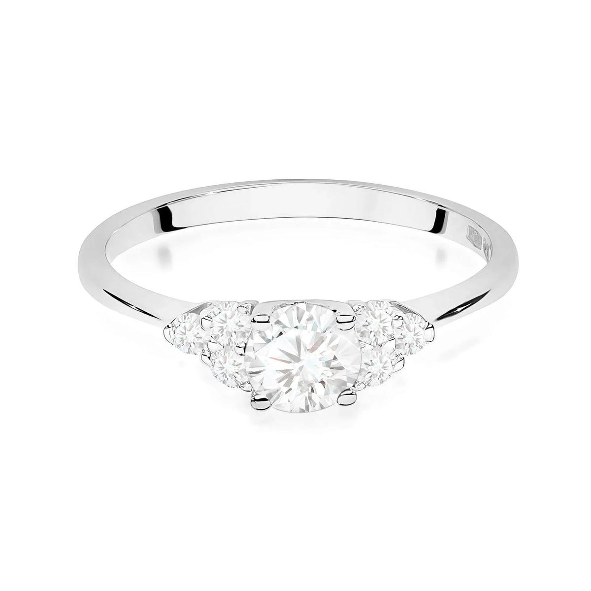 Prsteň z bieleho zlata 14k (585) | 0,50 ct a 0,18 ct laboratórne diamanty | Šperk ako darček