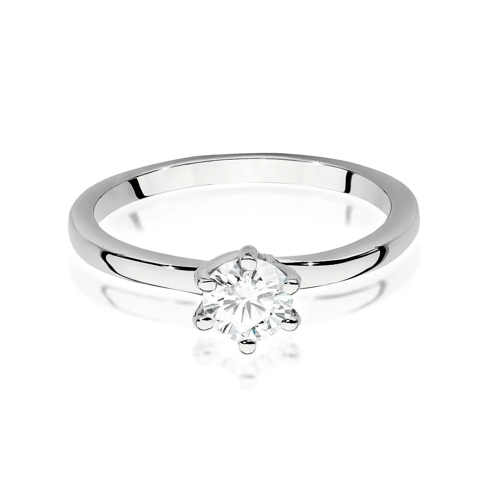 Prsteň z bieleho zlata 14k(585) s diamantem 0,50 ct. Perfektný ako darček.