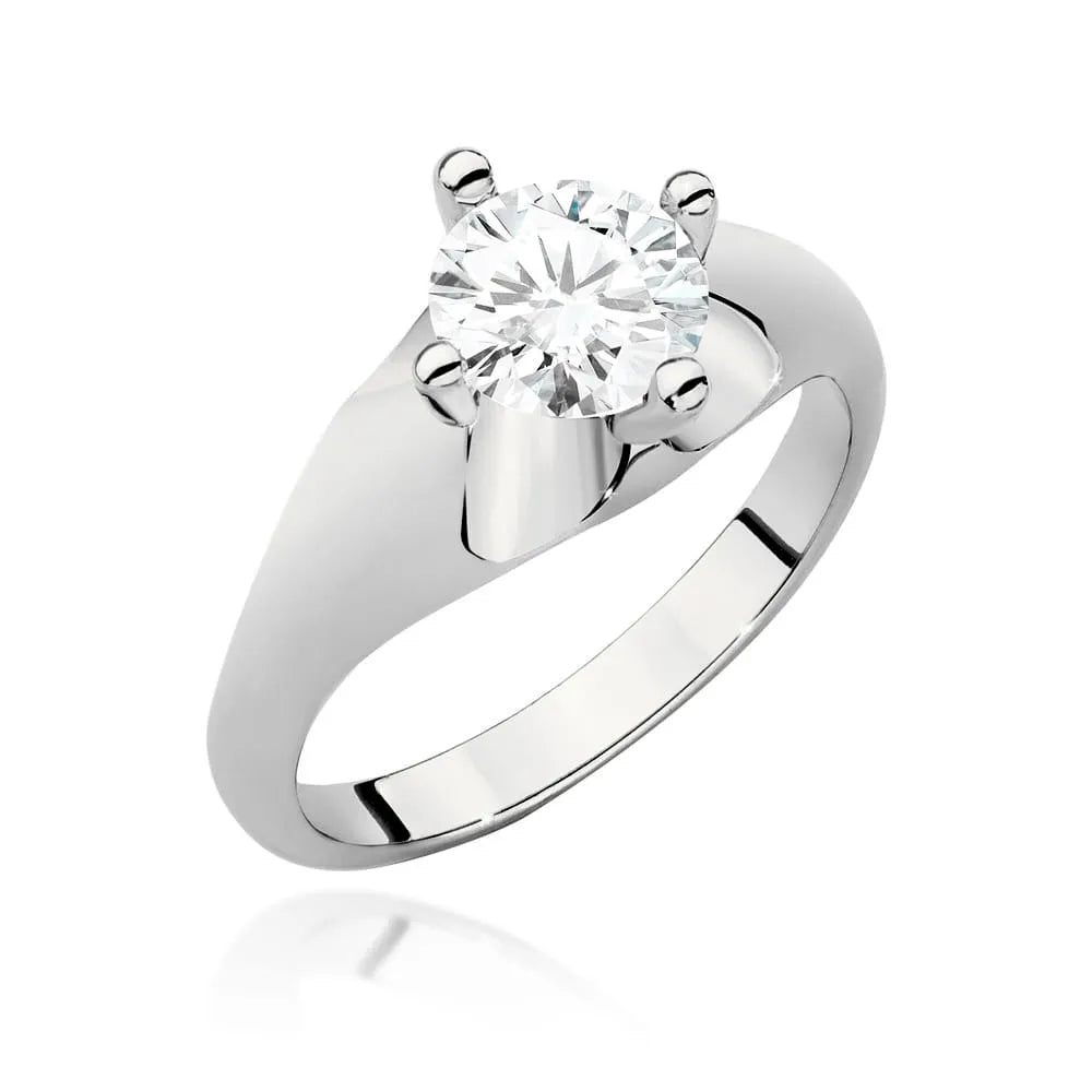 Prsteň z bieleho zlata 14k(585) s diamantom 1,00 ct. Perfektný ako darček.