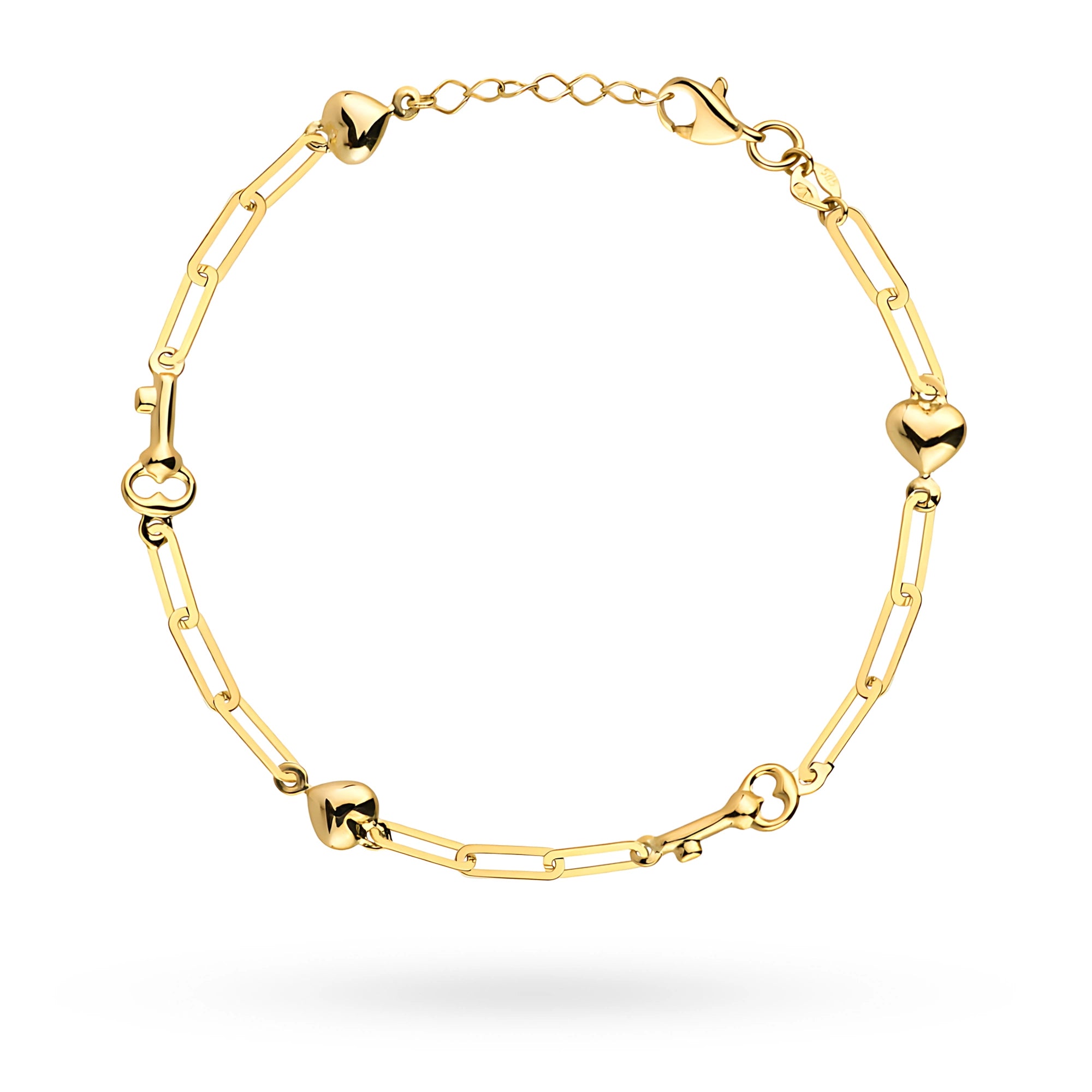 14k gold bracelet is packaged in an elegant black box and a gift bag.  Our jewellery comes with a tag showing the fineness.