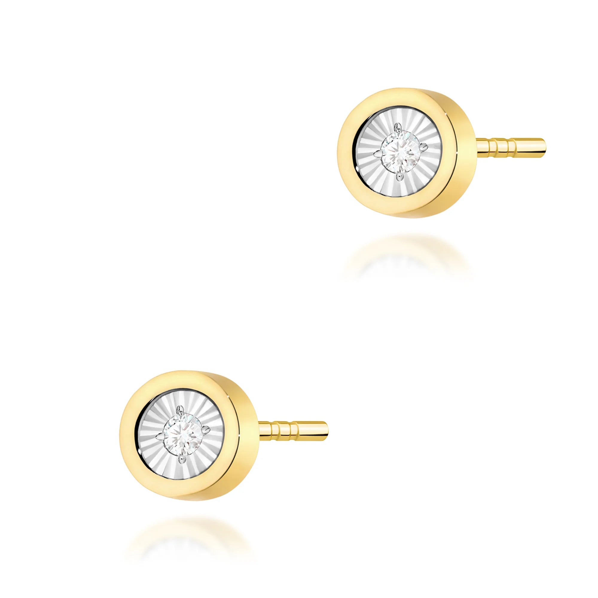 14k Gold Earrings Stud Clasp | 2x 0.08ct Diamonds | GREMARI Jewelry