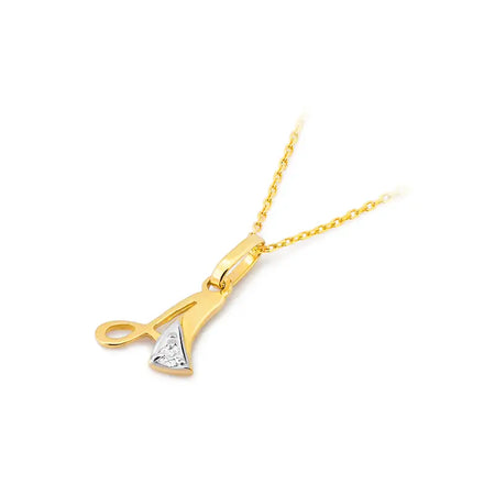 Gold pendant with a sparkling zirconia letter “A”. Crafted from high-quality 585 yellow gold (14 carat)