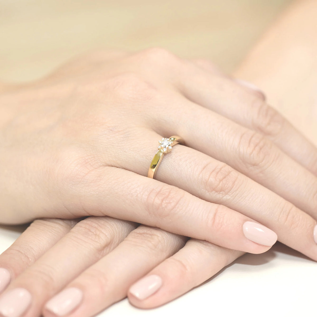 14k Gold (585) Ring | 0.10ct & 0.052ct Diamonds | GREMARI Jewelry