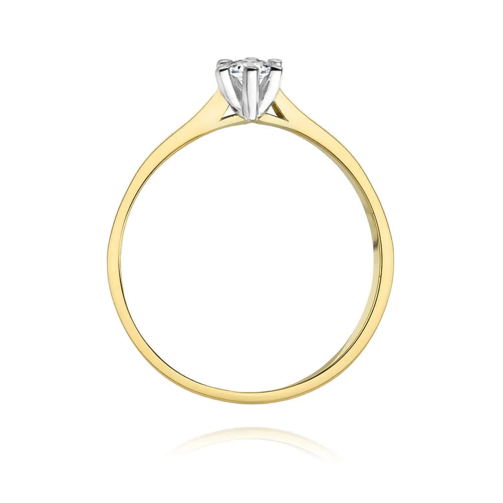 14k Gold Diamond Engagement Ring | 0.15ct Brilliant Diamond | Elegant Fine Jewelry Women's Gift
