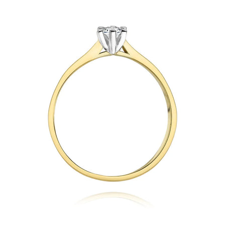 14k Gold Diamond Engagement Ring | 0.15ct Brilliant Diamond | Elegant Fine Jewelry Women's Gift
