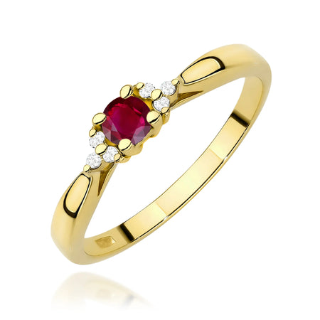 14k (585) Gold Rings | 0.15ct Ruby and 0.03ct Diamonds | GREMARI Jewelry
