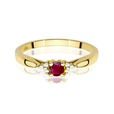 14k (585) Gold Rings | 0.15ct Ruby and 0.03ct Diamonds | GREMARI Jewelry

