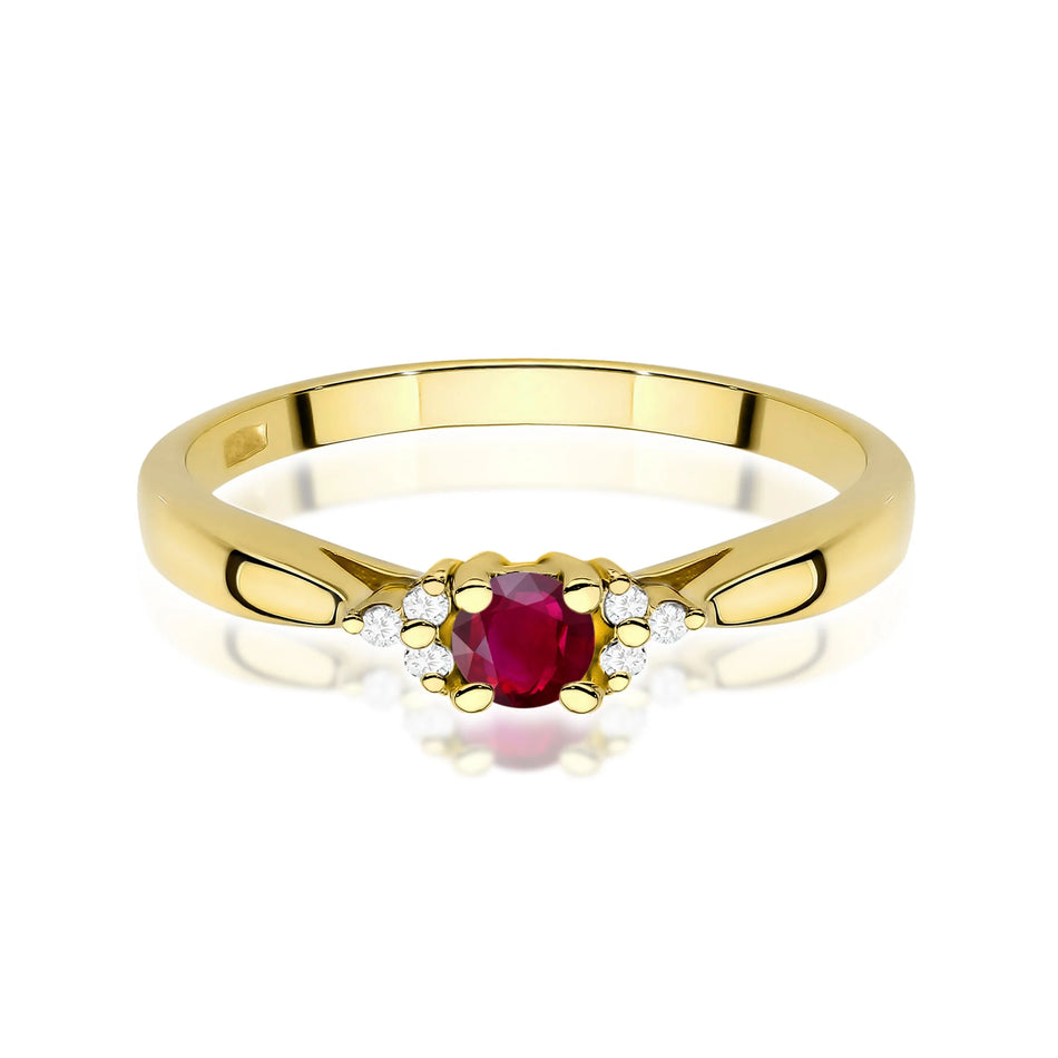14k (585) Gold Rings | 0.15ct Ruby and 0.03ct Diamonds | GREMARI Jewelry
