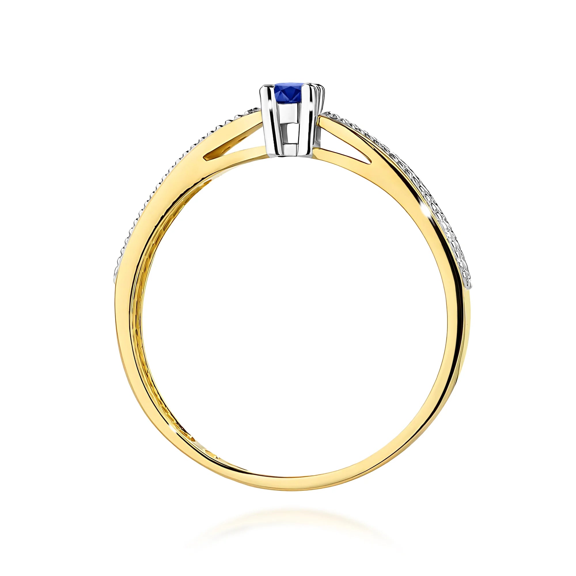 14k (585) Gold Rings | 0.15ct Sapphire and 0.09ct Diamonds | GREMARI Jewelry
