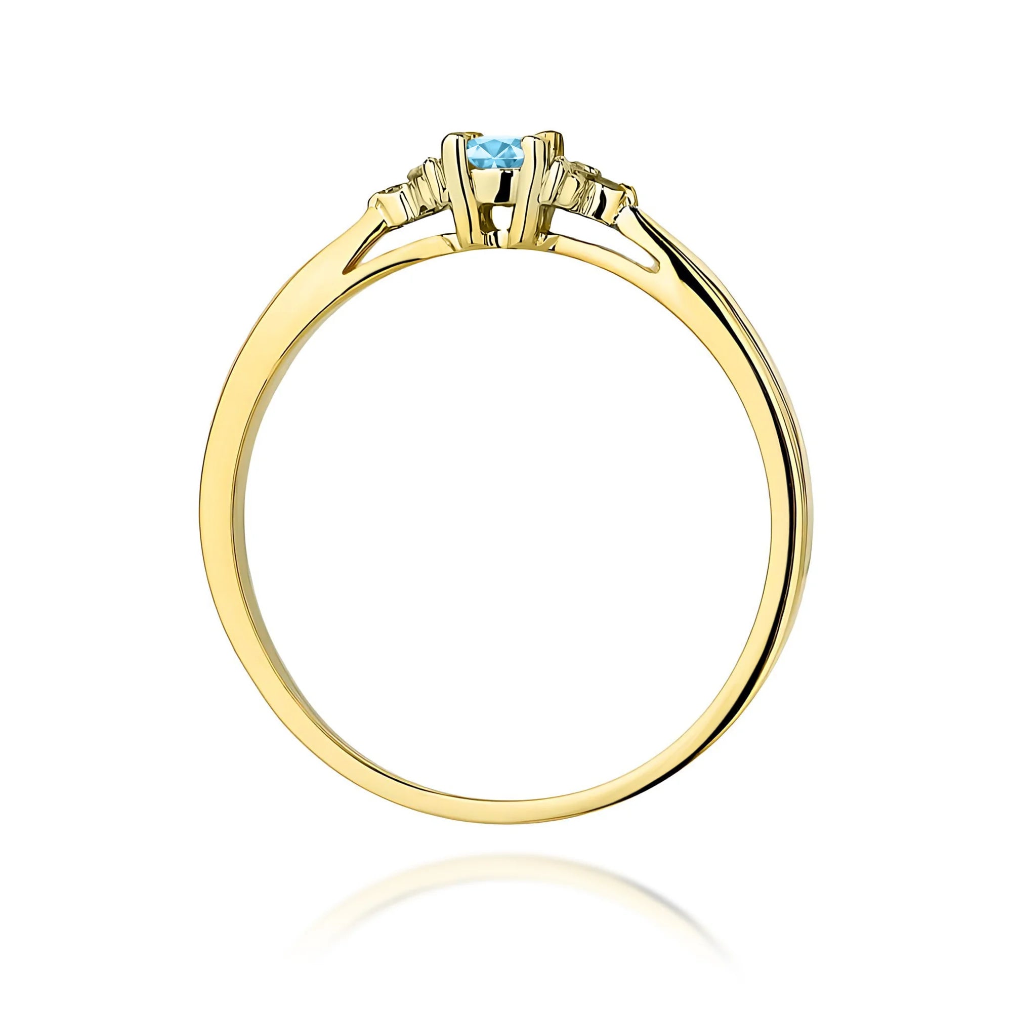 14k (585) Gold Rings | 0.15ct Topaz and 0.03ct Diamonds | GREMARI Jewelry
