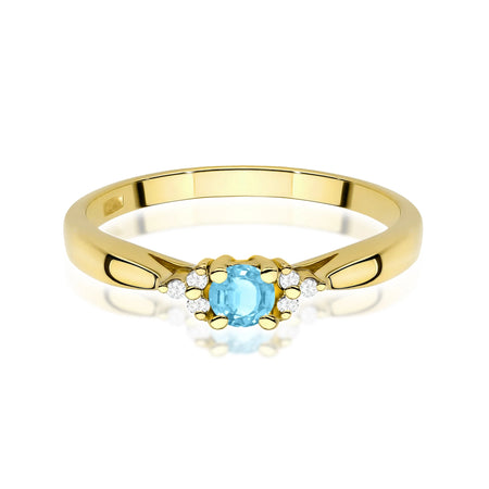 14k (585) Gold Rings | 0.15ct Topaz and 0.03ct Diamonds | GREMARI Jewelry
