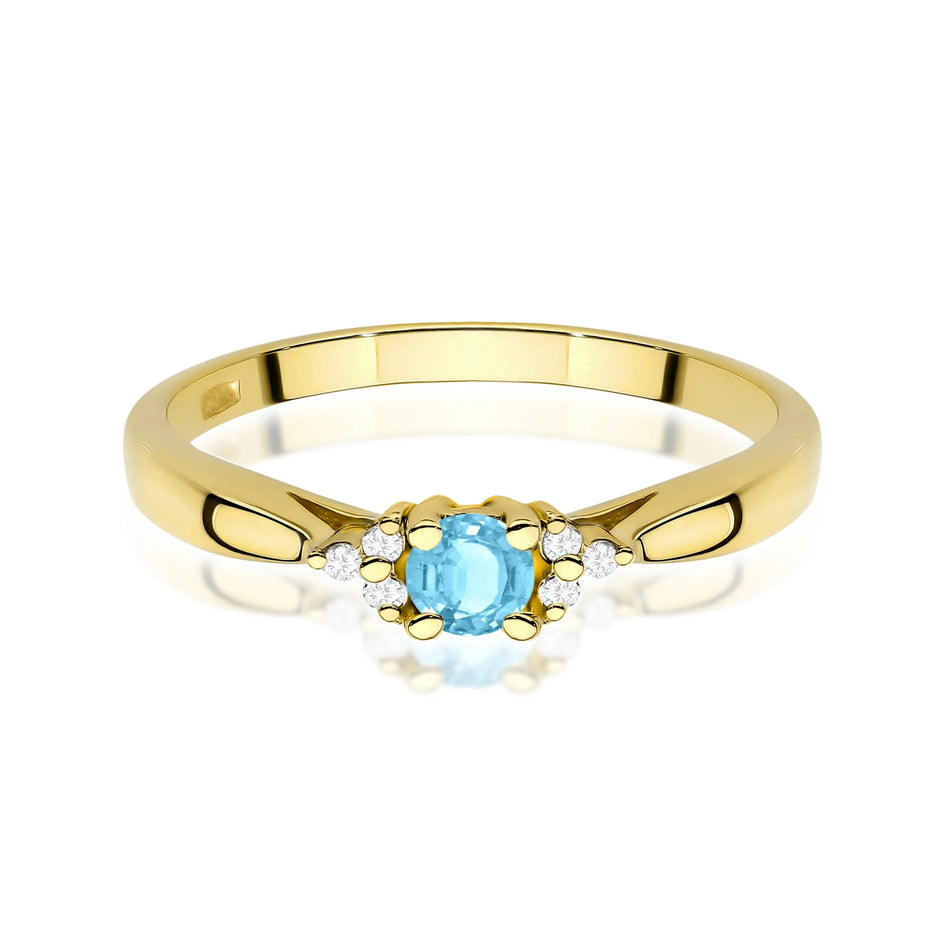 14k (585) Gold Rings | 0.15ct Topaz and 0.03ct Diamonds | GREMARI Jewelry
