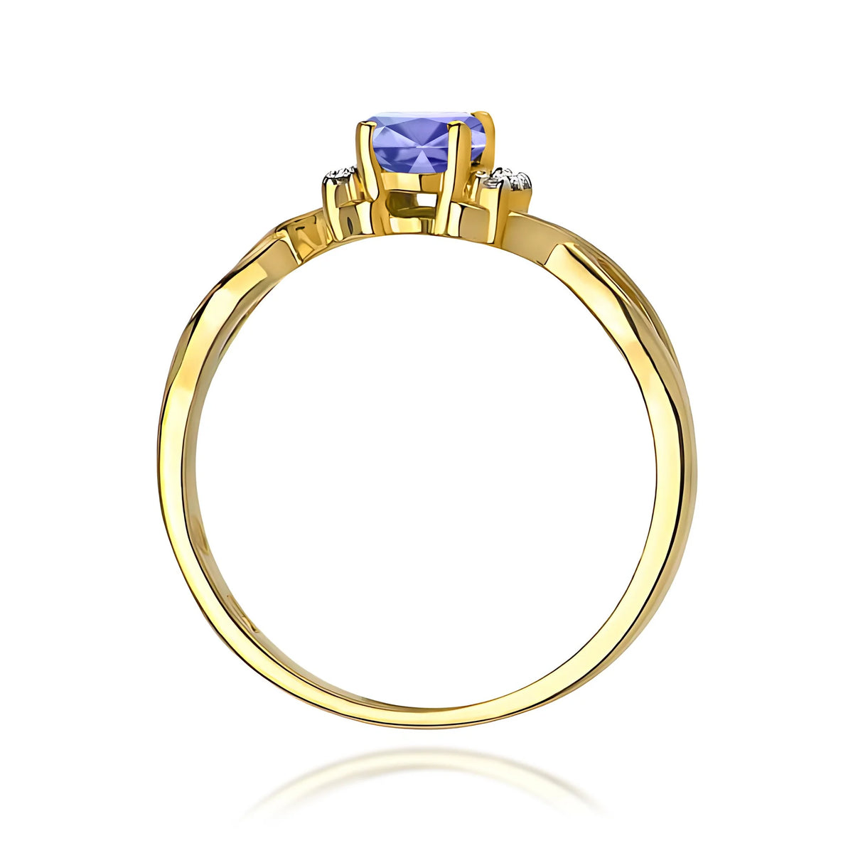 14k (585) Gold Ring | 0.40ct Tansanit and 0.052ct Diamonds | GREMARI Jewelry
