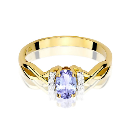 14k (585) Gold Ring | 0.40ct Tansanit and 0.052ct Diamonds | GREMARI Jewelry
