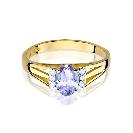 14k (585) Gold Ring | 0.40ct Tansanit and 0.052ct Diamonds | GREMARI Jewelry
