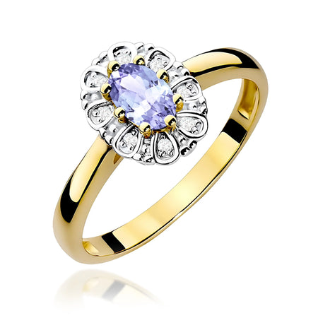 14k (585) Gold Ring | 0.40ct Tansanit and 0.069ct Diamonds | GREMARI Jewelry
