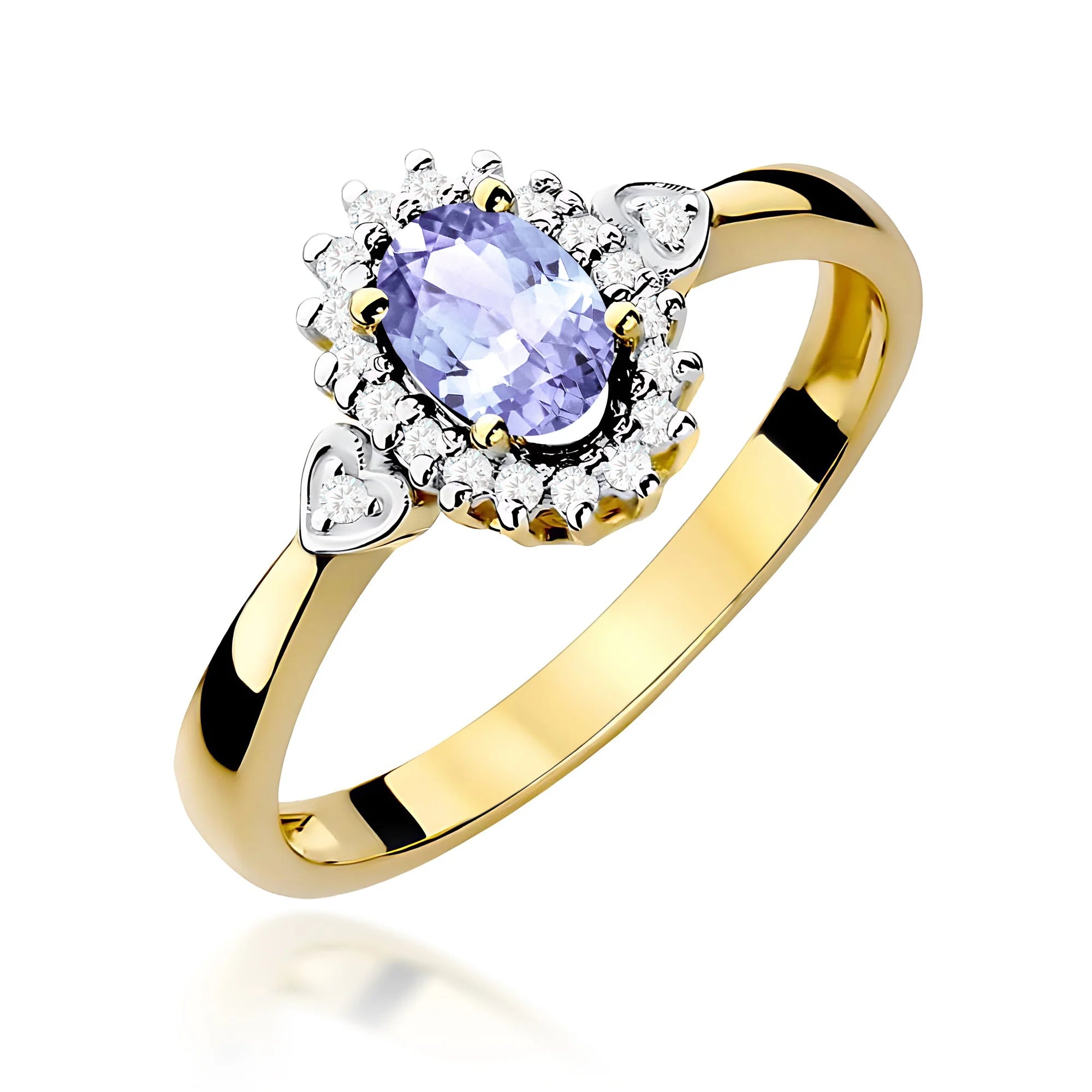 14K (585) Gold Ring | 0.40ct Tansanit and 0.10ct Diamonds| GREMARI Jewelry