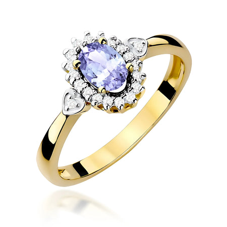 14K (585) Gold Ring | 0.40ct Tansanit and 0.10ct Diamonds| GREMARI Jewelry