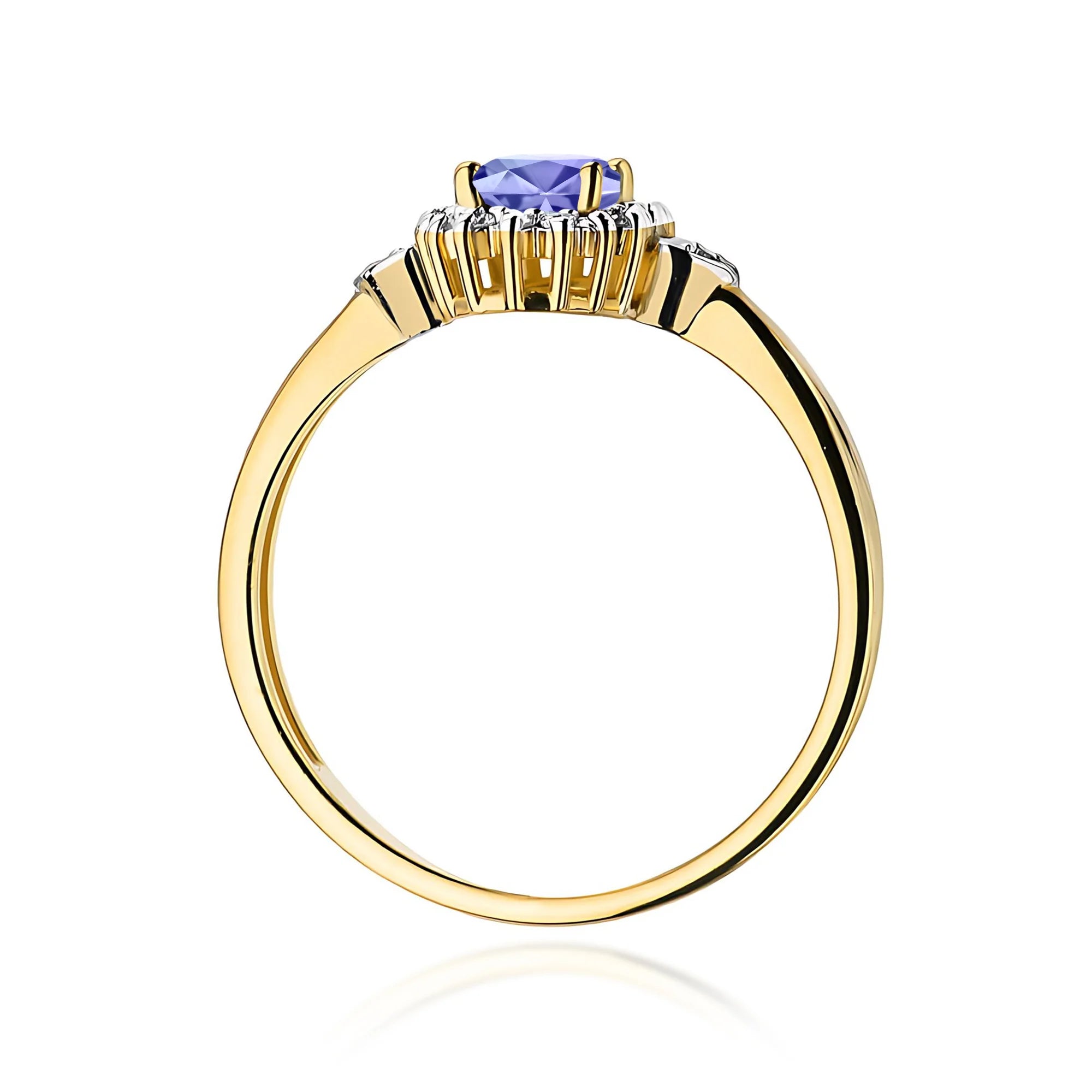 14K (585) Gold Ring | 0.40ct Tansanit and 0.10ct Diamonds| GREMARI Jewelry