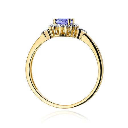 14K (585) Gold Ring | 0.40ct Tansanit and 0.10ct Diamonds| GREMARI Jewelry