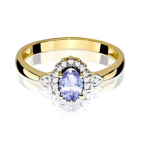 14K (585) Gold Ring | 0.40ct Tansanit and 0.10ct Diamonds| GREMARI Jewelry