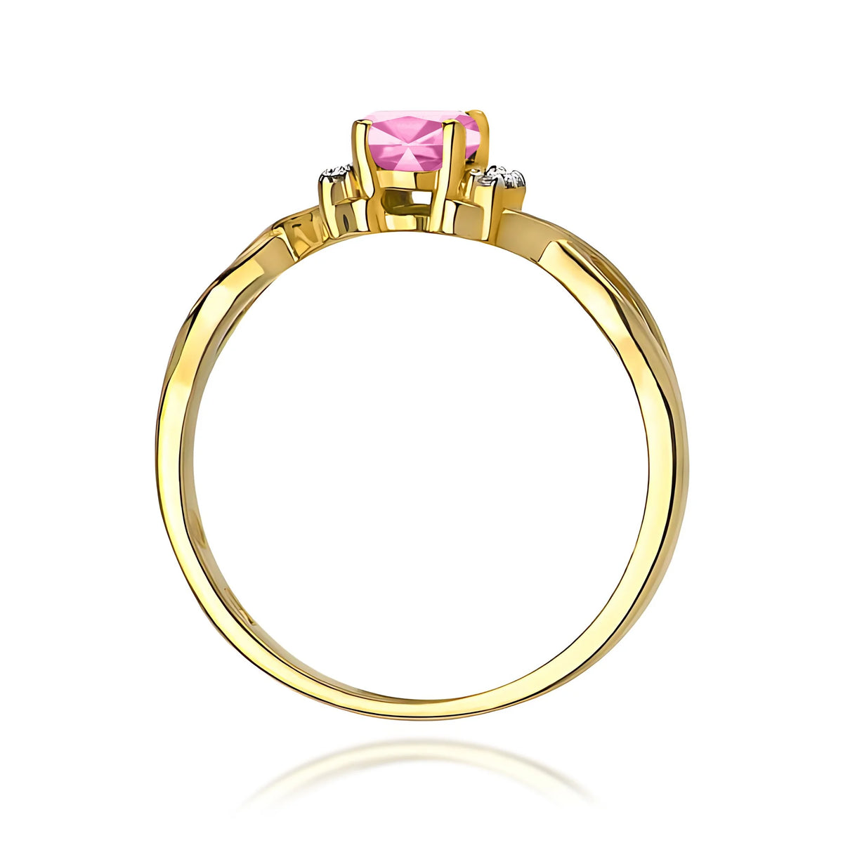 14k (585) Gold Ring | 0.45ct Pink Sapphire and 0.052ct Diamonds | GREMARI Jewelry
