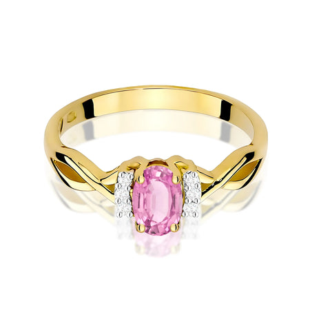 14k (585) Gold Ring | 0.45ct Pink Sapphire and 0.052ct Diamonds | GREMARI Jewelry
