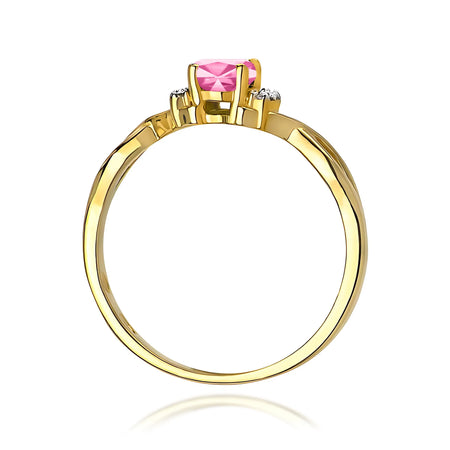 14k (585) Gold Ring | 0.50ct Pink Topaz and 0.052ct Diamonds | GREMARI Jewelry
