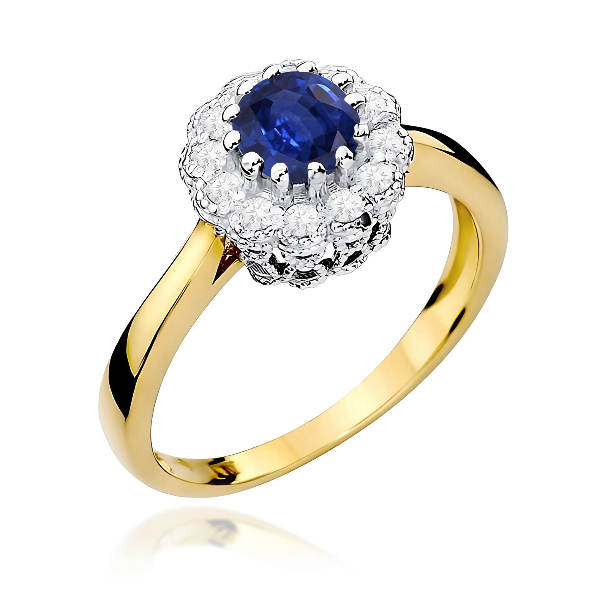 14k (585) Gold Ring | 0.50ct Sapphire and 0.174ct Diamonds | GREMARI Jewelry
