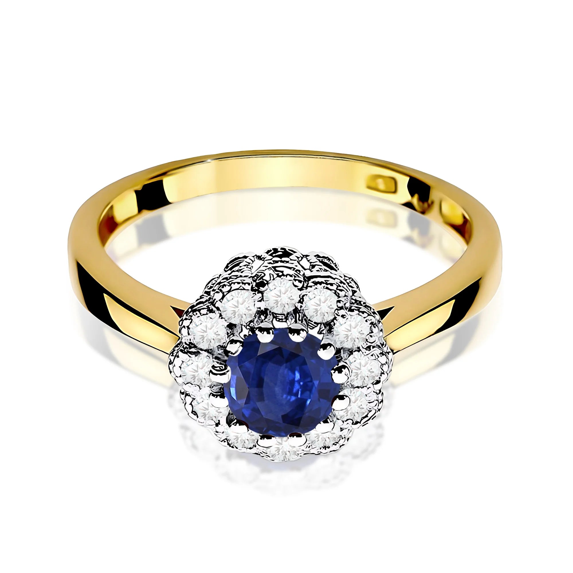 14k (585) Gold Ring | 0.50ct Sapphire and 0.174ct Diamonds | GREMARI Jewelry
