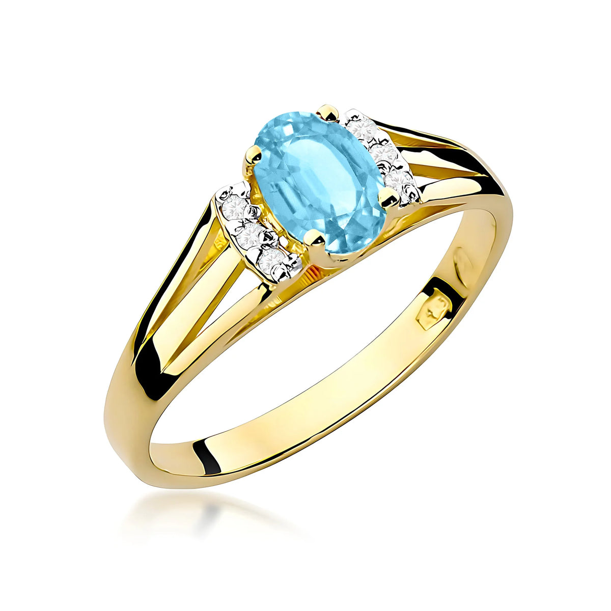 14k (585) Gold Ring | 0.50ct Topaz and 0.052ct Diamonds | GREMARI Jewelry
