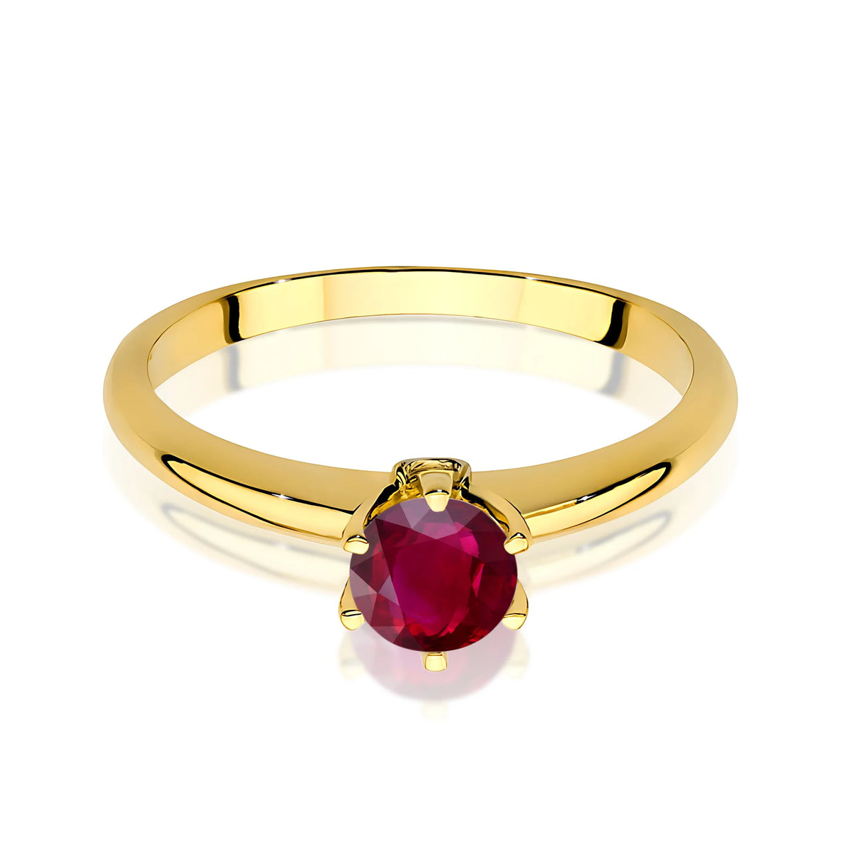 14k (585) Gold Ring | 0.60ct Ruby & 0.04ct Diamonds | GREMARI Jewelry