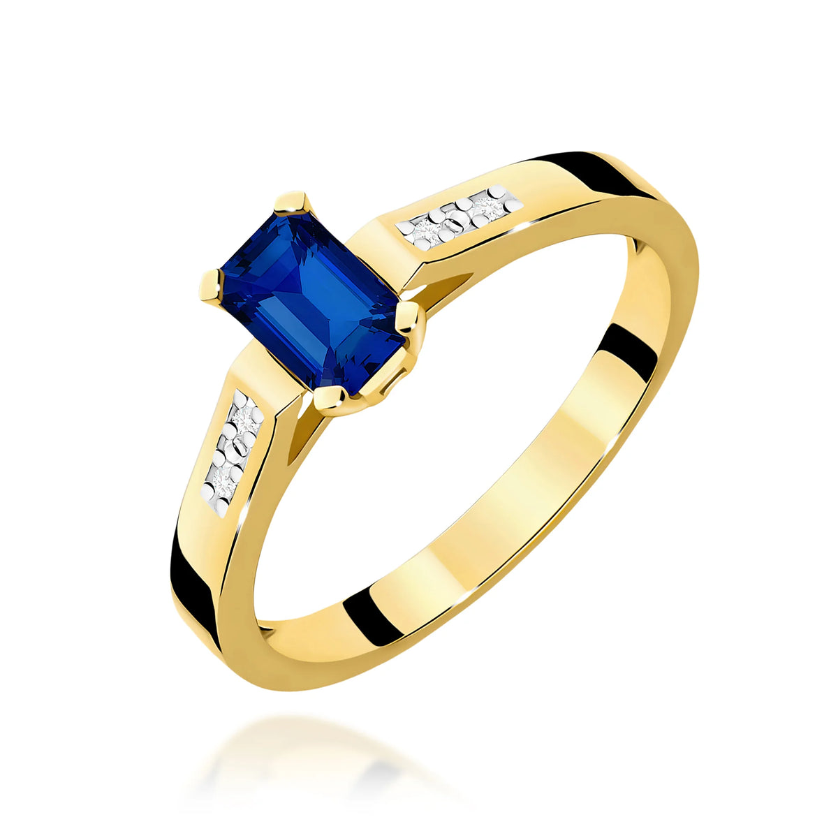 14k (585) Gold Rings | 0.60ct Sapphire and 0.04ct Diamonds | GREMARI Jewelry
